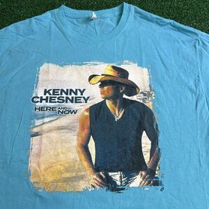 Kenny Chesney Here And‎ Now 2022 Tour T-Shirt Teal Blue Short Sleeve Size XL